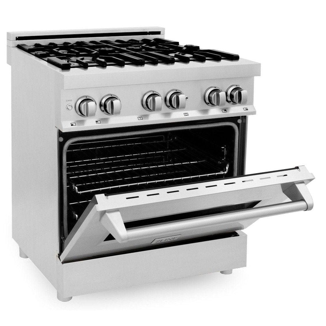 ZLINE Appliance Package - 30 in. Dual Fuel Range, 30 in. Range Hood, Microwave Drawer, Dishwasher, 4KP-RARH30-MWDW