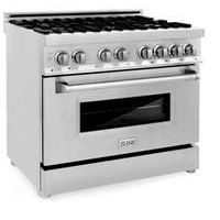 ZLINE Appliance Package - 36 in. Dual Fuel Range, Range Hood, Microwave Drawer, 3KP-RARH36-MW