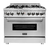 ZLINE Appliance Package - 36 in. Gas Range, Range Hood, Dishwasher, 3KP-RGRH36-DW