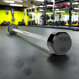 TROY 20-110 lb 12-Sided Solid Rubber Barbell Set - TSB-020-110R