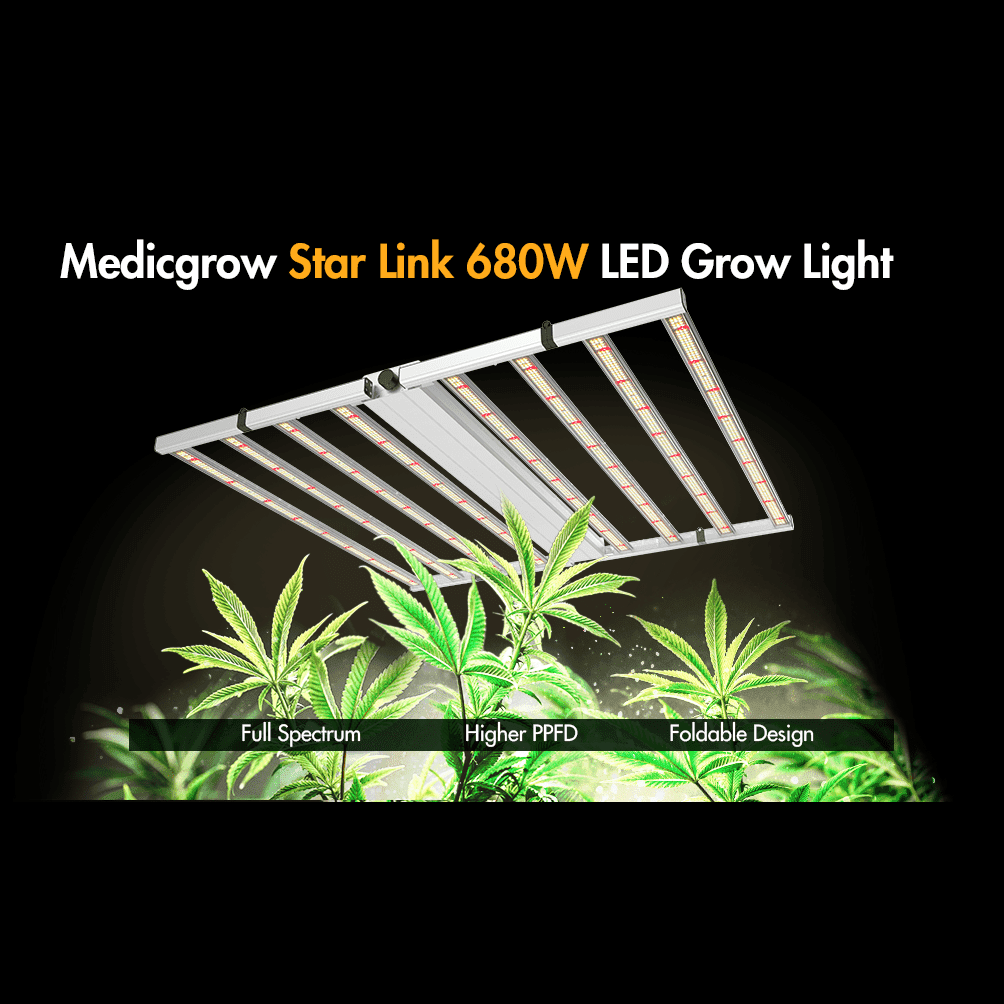 Medicgrow Star Link LED grow light,680W, dimmable,full-spectrum, High PPFD, 4X4/5X5,Stepless Dimmer, 4-foldable