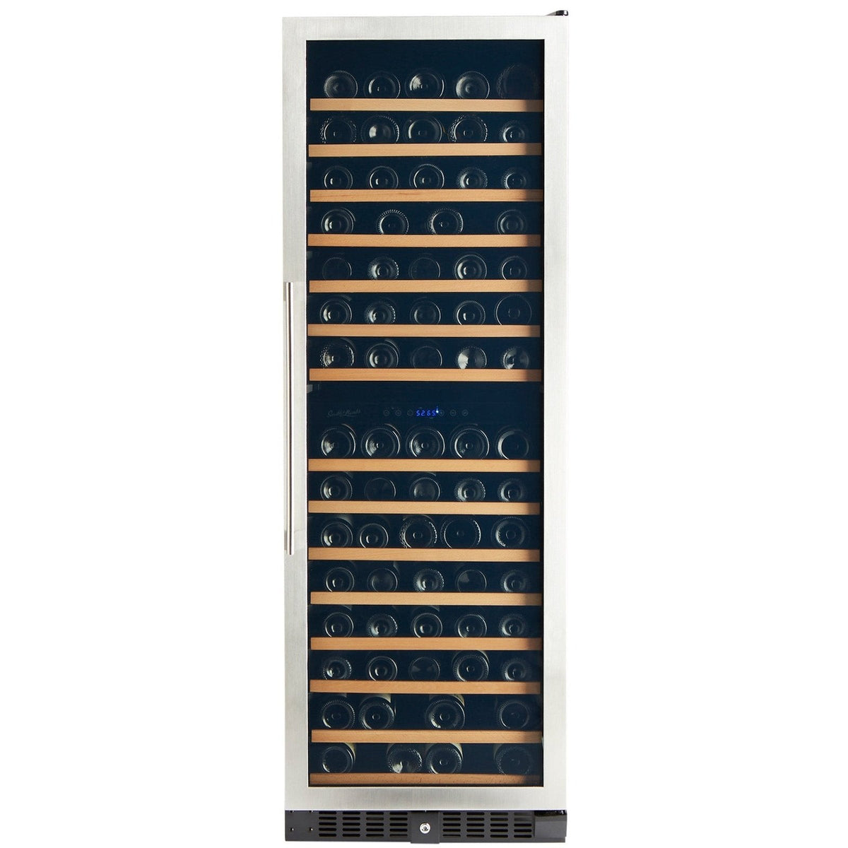 166 Bottle Premium Dual Zone Stainless Steel Wine Refrigerator - Backyard Provider