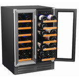 40 Bottle Dual Zone Wine Cooler, Stainless Steel Door Trim - Backyard Provider