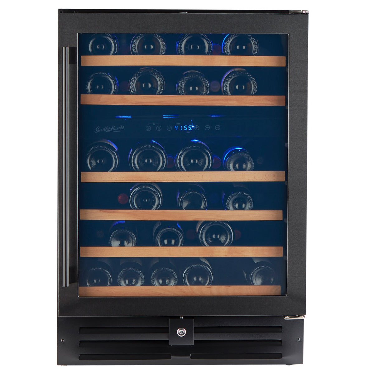 46 Bottle Black Stainless Under Counter Wine Cooler, Dual Zone - Backyard Provider