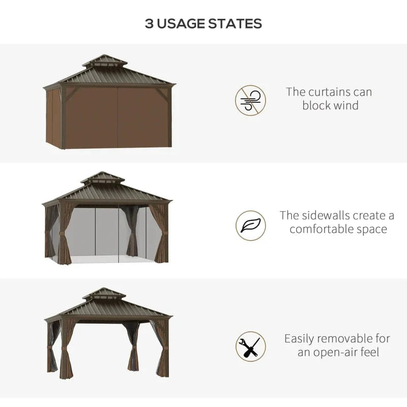 Outsunny 12x12 Hardtop Gazebo - 84C-204V03