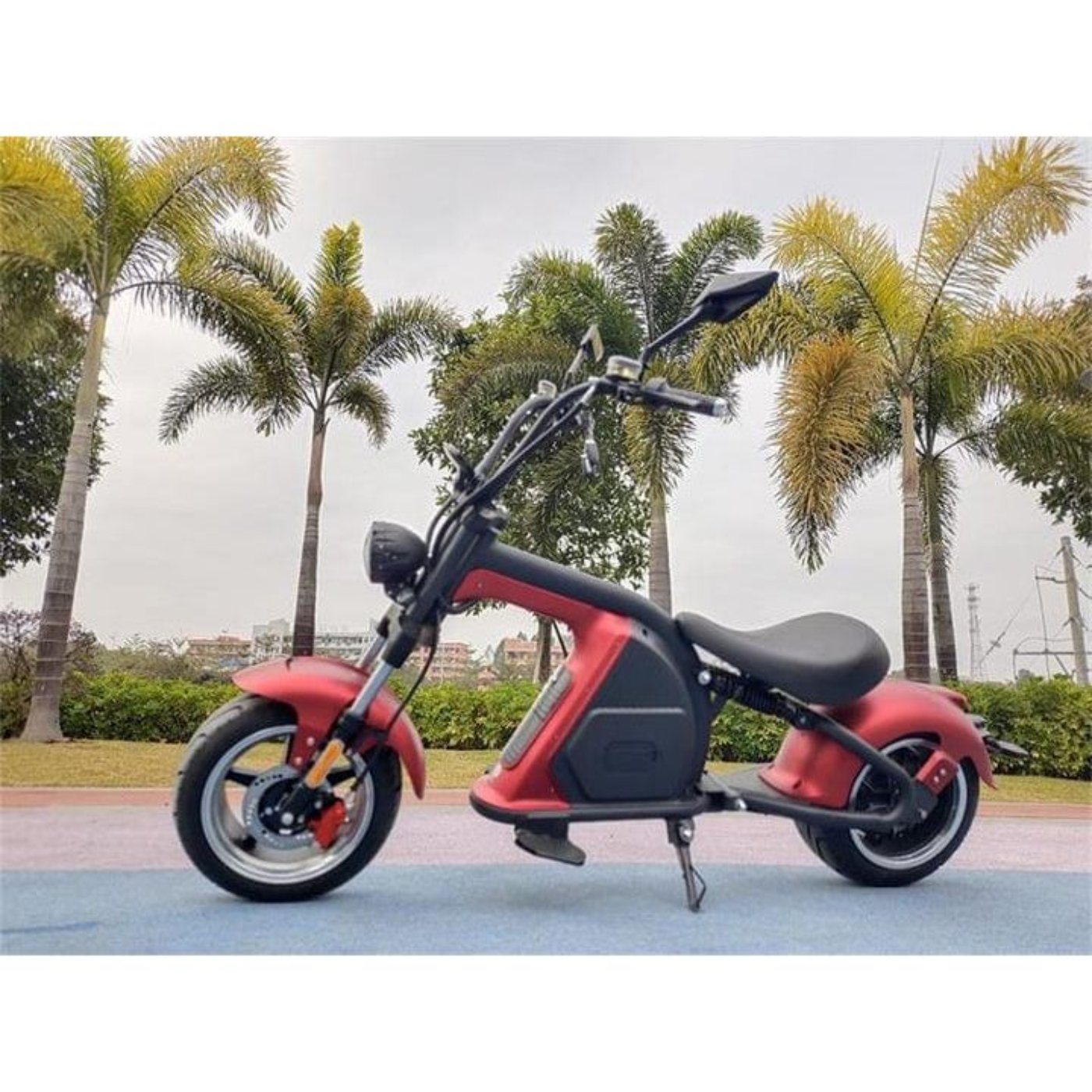 SoverSky M8 60V 2000W Fat Tire Electric Chopper Scooter - SOV-M8-2000W-WHITE