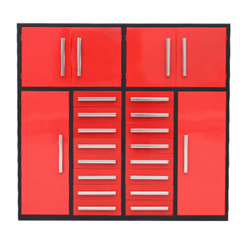 Chery Industrial 7' Garage Storage Cabinets 16 Drawers