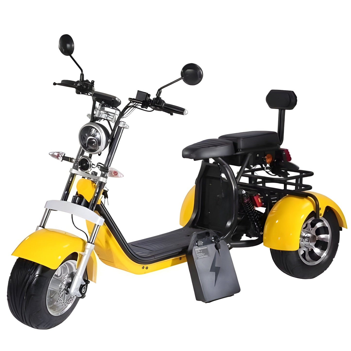 SoverSky T7.2 60V 2000W Fat Tire Electric Trike Scooter - SOV-T72-20AH-BLACK