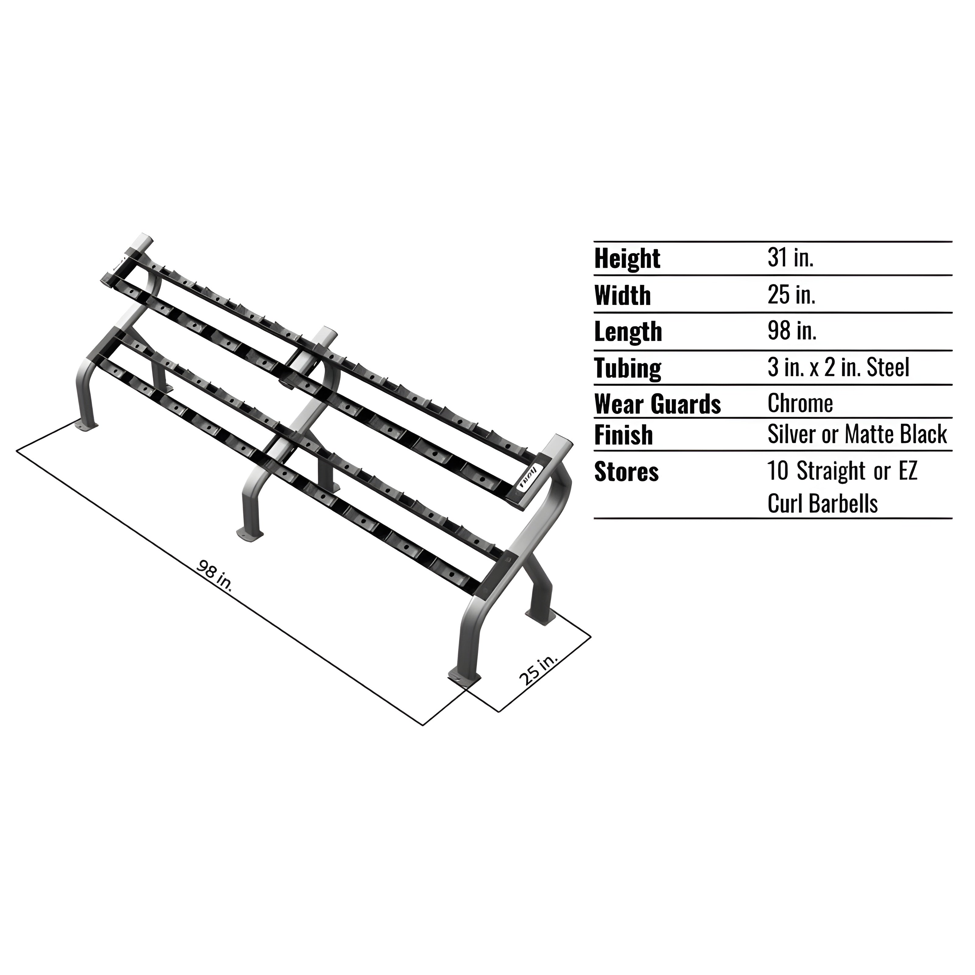 TROY 10-Pair Dumbbell Saddle Rack - DR-10