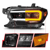 Anzo Full Led Projector Headlights W/light Bar Sequential and Initiation Light | 2016-2023 Toyota Tacoma - 111562