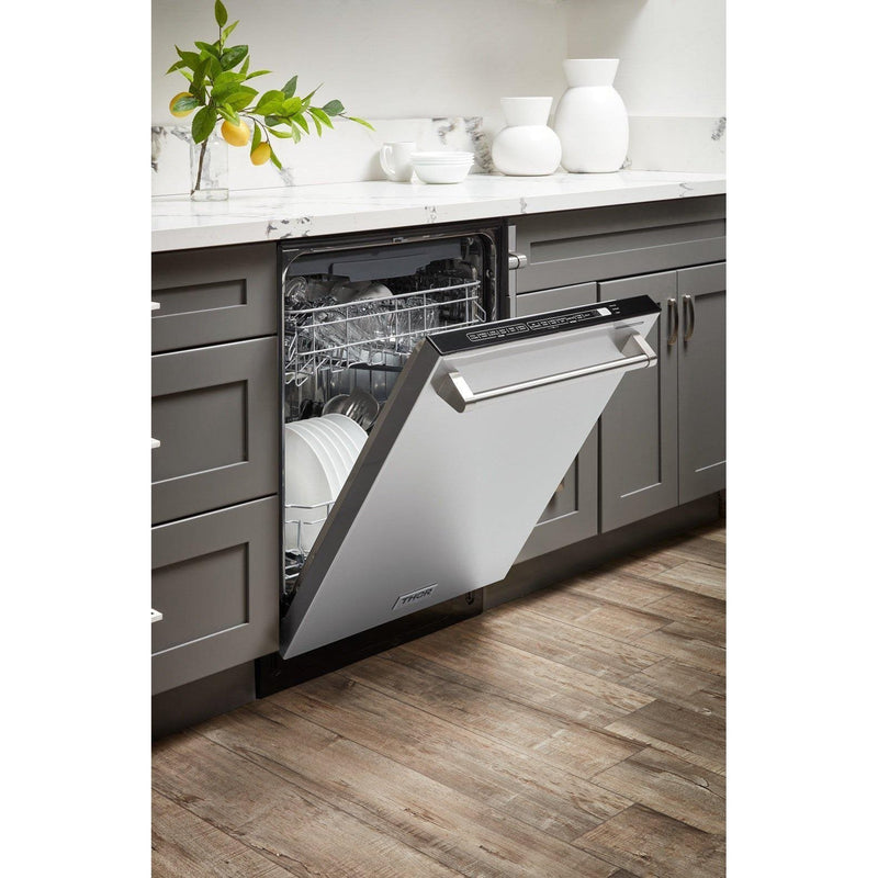 Thor Kitchen Appliance Package - 36 in. Electric Range, Refrigerator, Dishwasher, AP-HRE3601-2