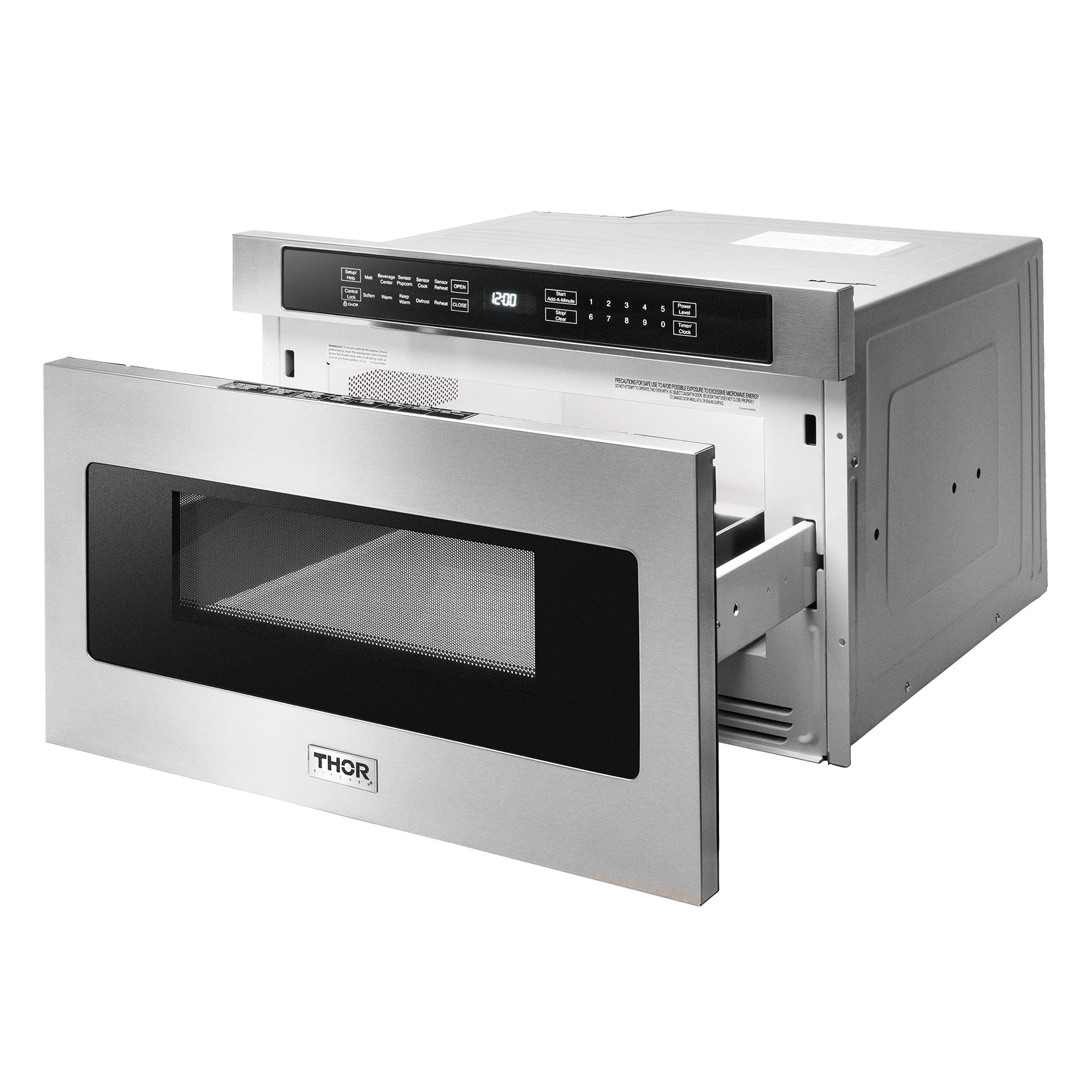 Thor Kitchen Appliance Package - 48 in. Gas Range, Dishwasher, Refrigerator with Water and Ice Dispenser, Microwave Drawer, AP-LRG4807U-12