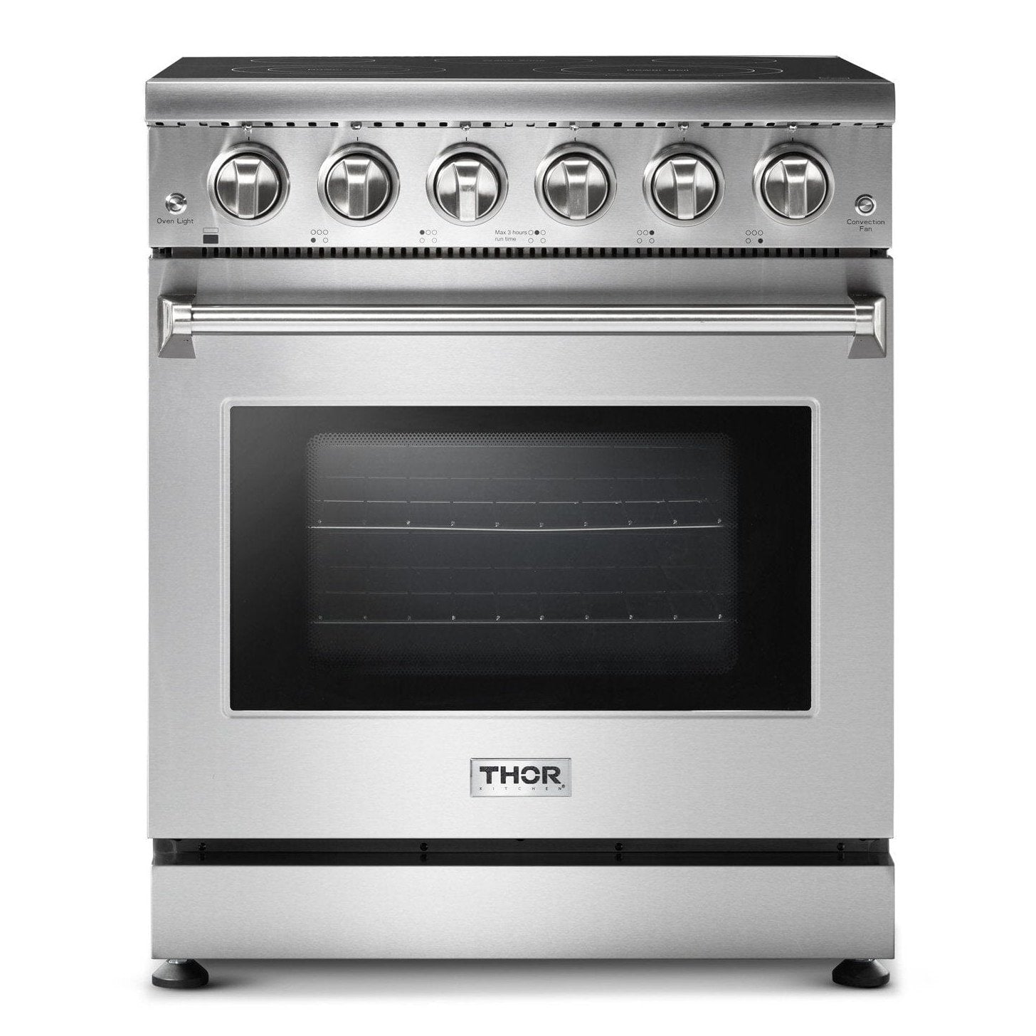 Thor Kitchen Appliance Package - Professional 30 inch Electric Range, Range Hood, Counter-Depth Refrigerator, Dishwasher, AP-HRE3001-3