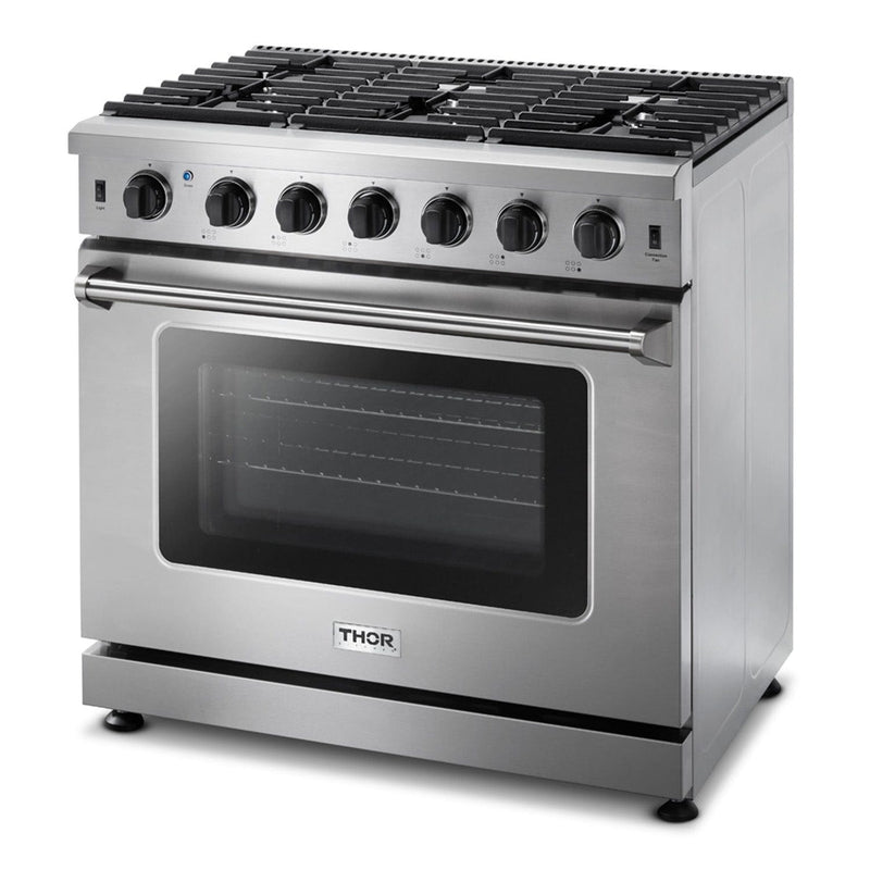 Thor Kitchen Appliance Package 36 in. Gas Range, 36 in. Range Hood, AP-LRG3601U