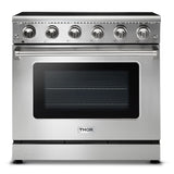 Thor Kitchen Appliance Package - 36 in. Electric Range, Range Hood, Refrigerator, Dishwasher, AP-HRE3601-3