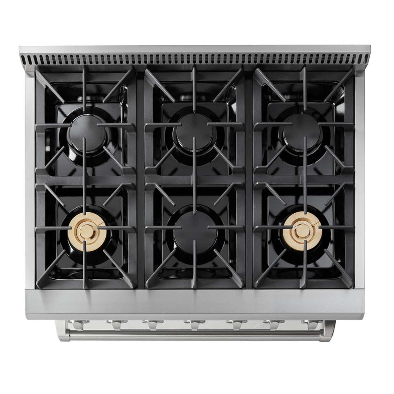 Thor Kitchen 36 in. Natural Gas Range & 36 in. Range Hood Professional Appliance Package, AP-HRG3618U