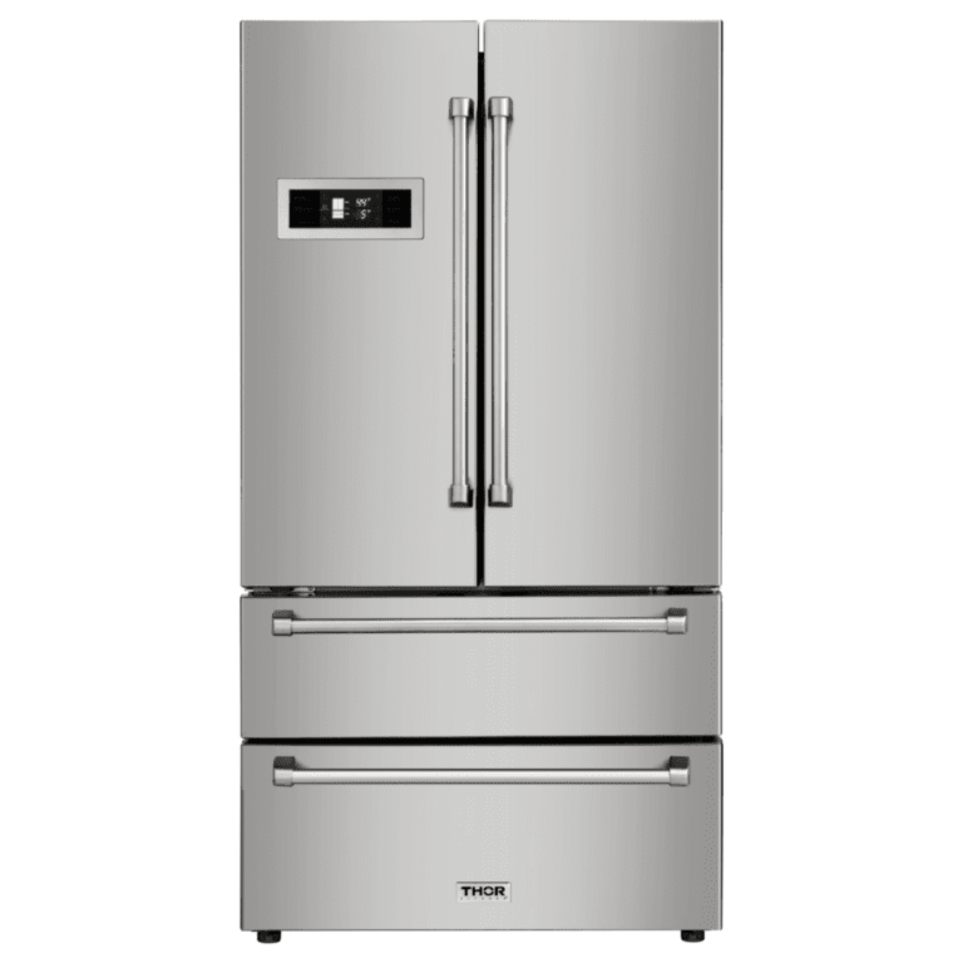 Thor Kitchen Appliance Package - 36 in. Natural Gas Range, Range Hood, Microwave Drawer, Refrigerator, Dishwasher, AP-LRG3601U-7