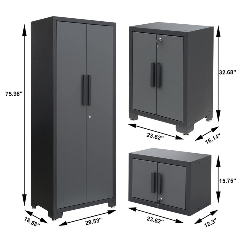 Chery Industrial 9-Piece Garage Storage Cabinet Set