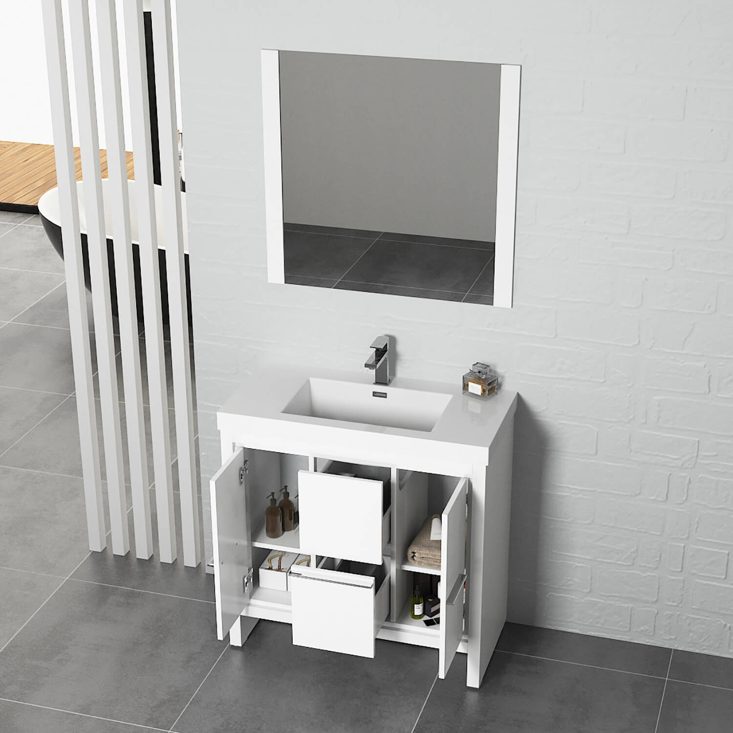 Blossom Milan 36 Inch Bathroom Vanity - V8014 36 01 - Backyard Provider