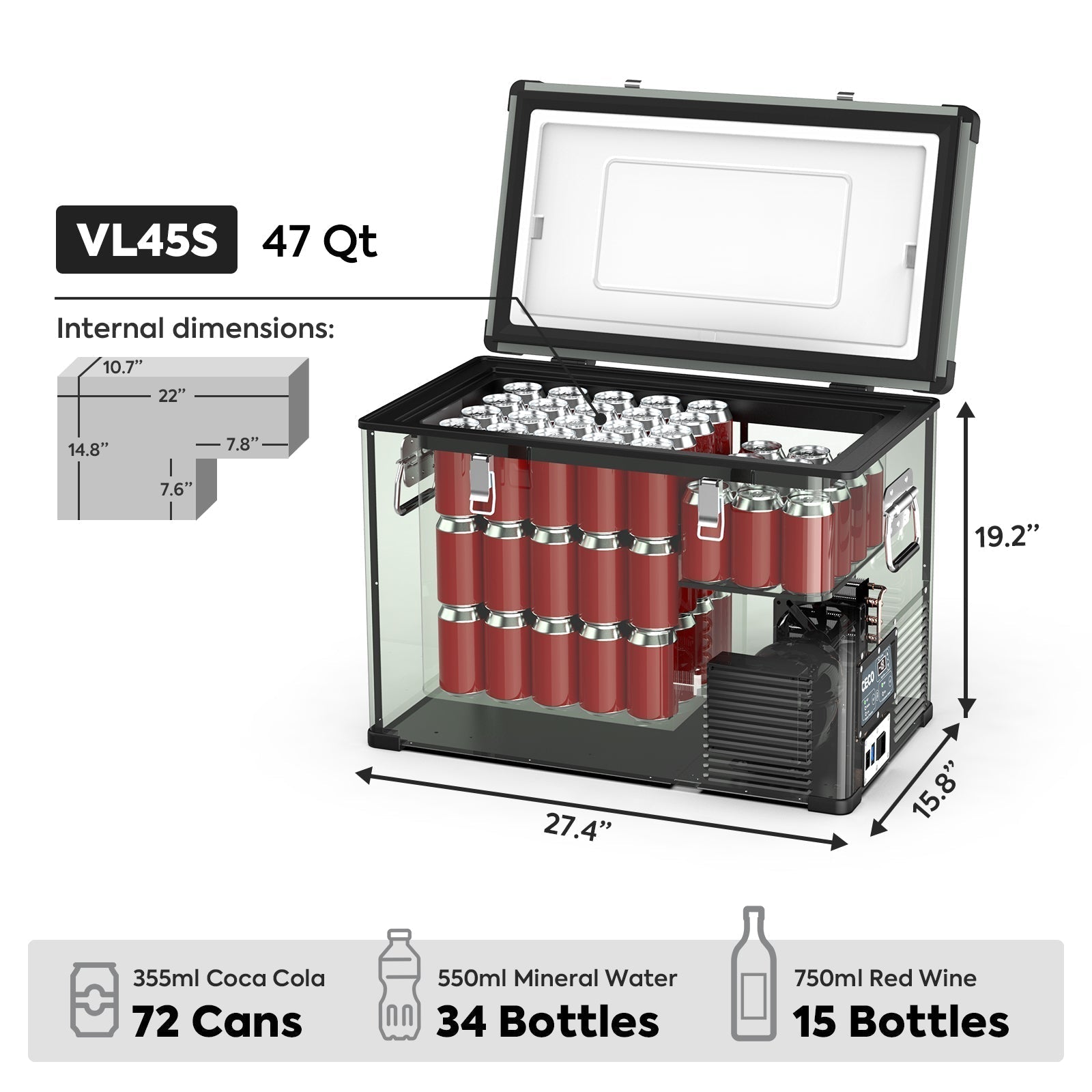 47.5QT VL45 Portable Fridge With PB1000 Power Station