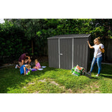 Absco | 7.5x5x7 ft Single Door Space Saver Metal Garden Shed Woodland Gray - AB1108