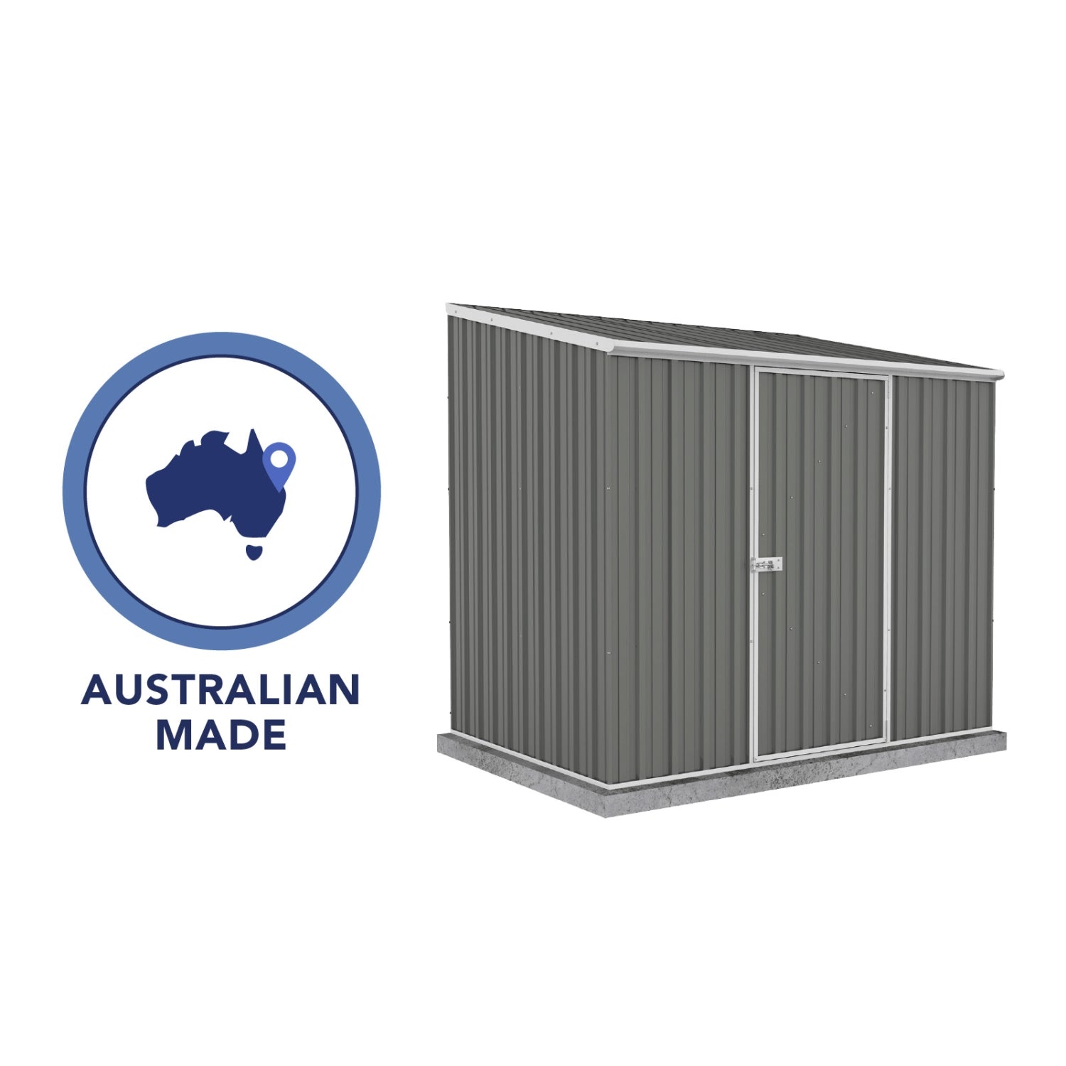 Absco | 7.5x5x7 ft Single Door Space Saver Metal Garden Shed Woodland Gray - AB1108