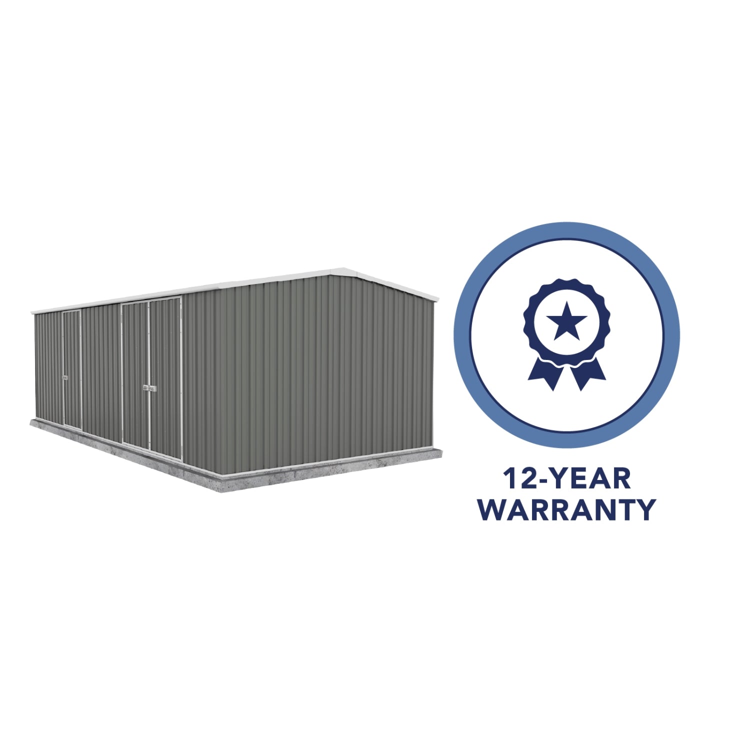 Absco | 20x10x6.6 ft Workshop Metal Shed - Woodland Gray - AB1118