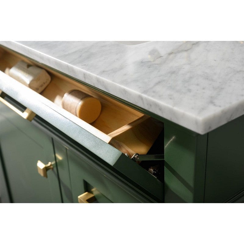 Legion Furniture WLF2236-VG 36 Inch Vogue Green Finish Sink Vanity Cabinet with Carrara White Top - Backyard Provider
