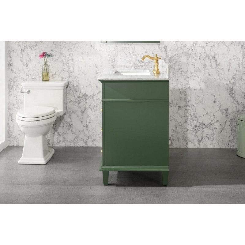 Legion Furniture WLF2236-VG 36 Inch Vogue Green Finish Sink Vanity Cabinet with Carrara White Top - Backyard Provider