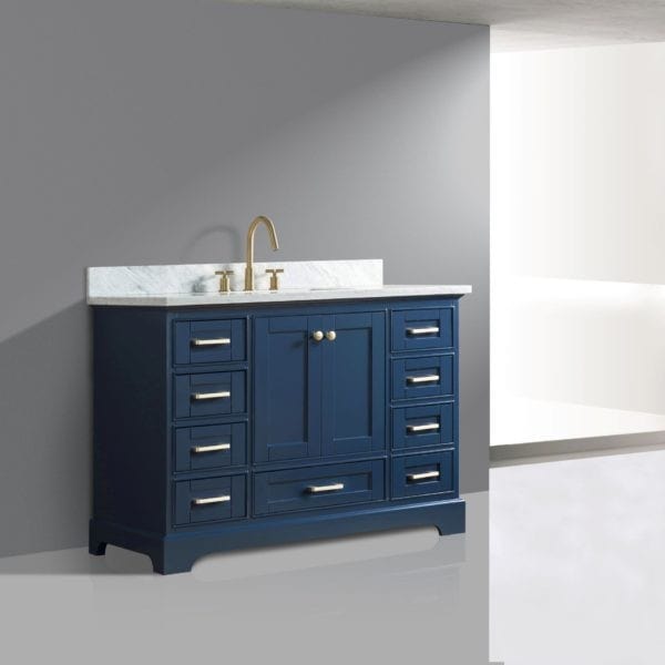 Legion Furniture WS3348-B 48 Inch Solid Wood Vanity in Blue, No Faucet - Backyard Provider