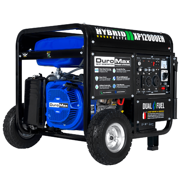 DuroMax 12,000 Watt Portable Dual Fuel Gas Propane Generator - XP12000EH