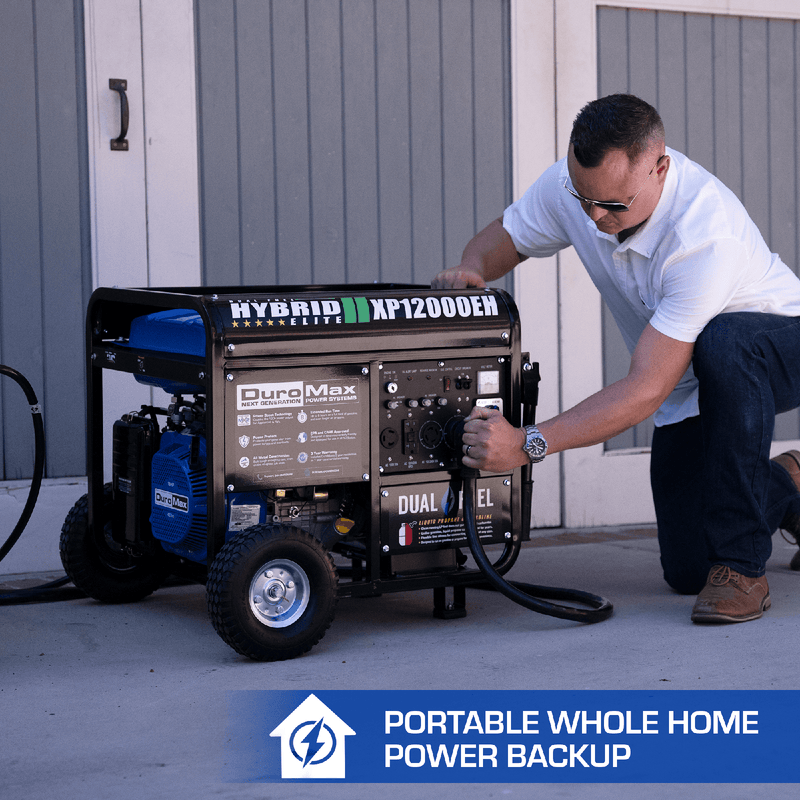 DuroMax 12,000 Watt Portable Dual Fuel Gas Propane Generator - XP12000EH