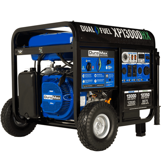 DuroMax 13,000 Watt Portable Dual Fuel Gas Propane CO Alert Generator - XP13000HX