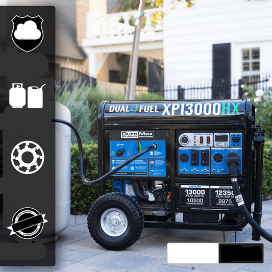 DuroMax 13,000 Watt Portable Dual Fuel Gas Propane CO Alert Generator - XP13000HX