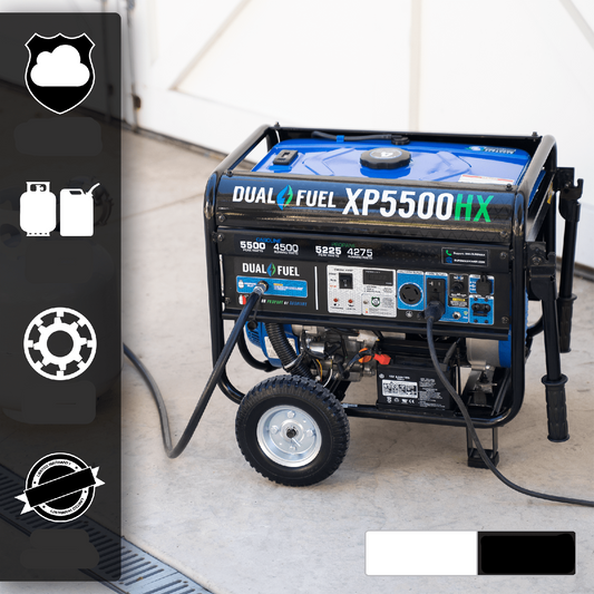 DuroMax 5,500 Watt Portable Dual Fuel Gas Propane CO Alert Generator - XP5500HX