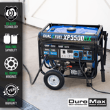 DuroMax 5,500 Watt Portable Dual Fuel Gas Propane CO Alert Generator - XP5500HX