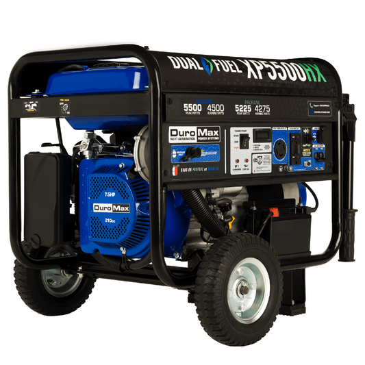 DuroMax 5,500 Watt Portable Dual Fuel Gas Propane CO Alert Generator - XP5500HX