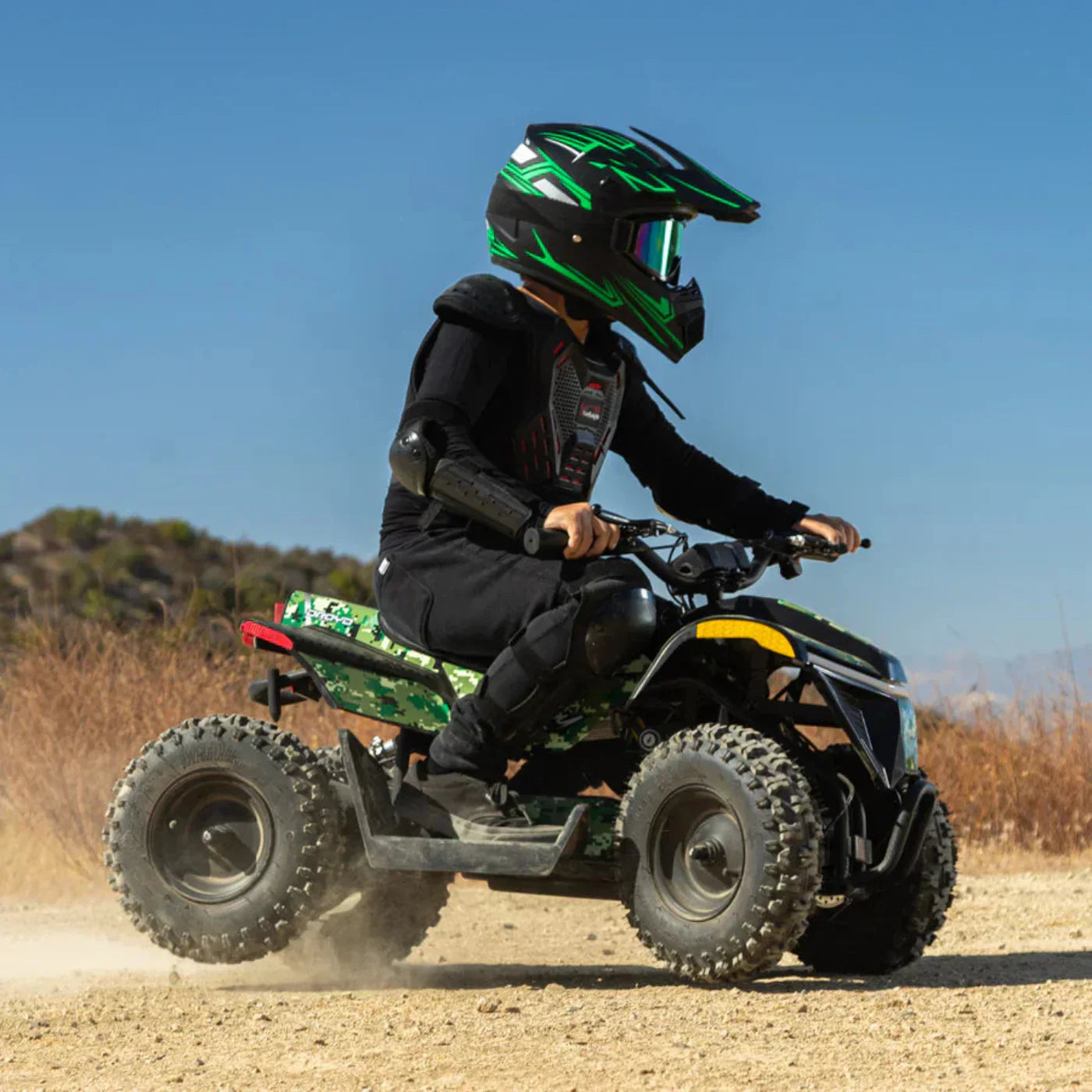 Droyd Fury ATV for Kids Electric 36V 8Ah Lithium Ion 500W Brushless 10 Miles 15 MPH New - XW-A01-GRO