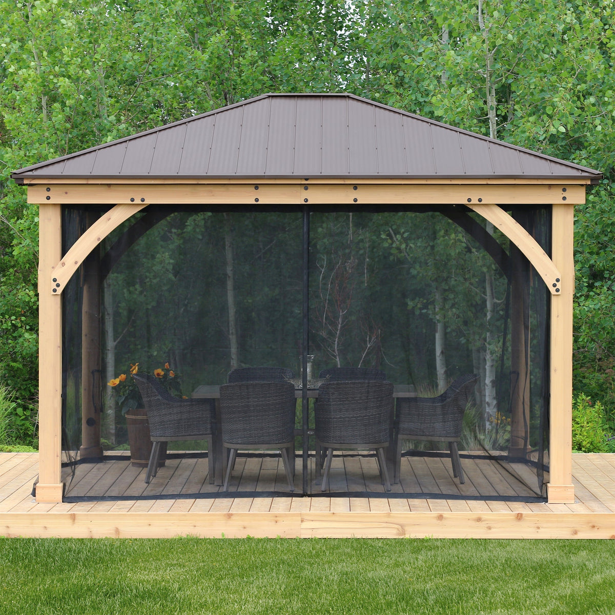 Yardistry 12 x 14 Meridian Gazebo Mesh Kit YM11794COM