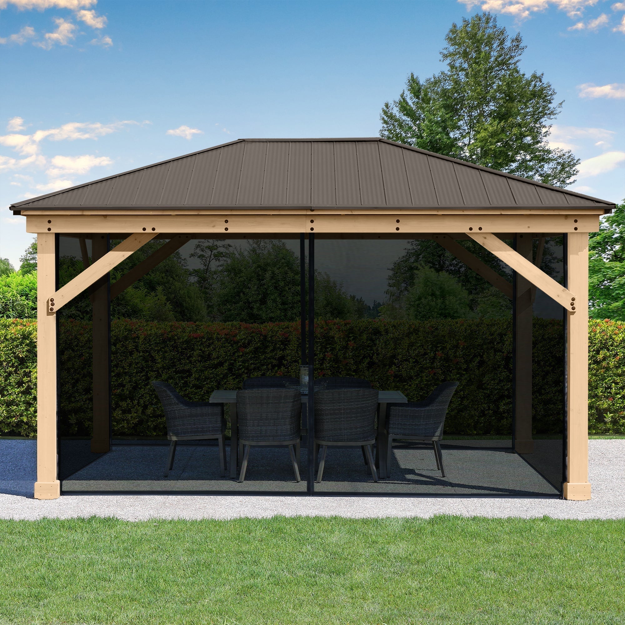 Yardistry 12 x 16 Meridian Gazebo Mesh Kit YM11920COM