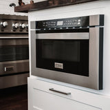 ZLINE Appliance Package - 30 in. Dual Fuel Range, 30 in. Range Hood, Microwave Drawer, Dishwasher, 4KP-RARH30-MWDW