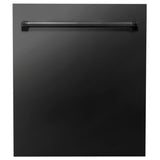 ZLINE Appliance Package - 36 in. Dual Fuel Range, Range Hood, Microwave, Dishwasher in Black Stainless Steel, 4KP-RABRBRH36-MWDW