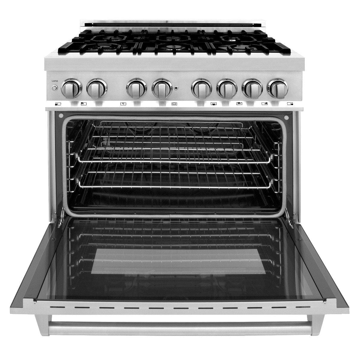 ZLINE Appliance Package - 36 in. Dual Fuel Range, Range Hood, Microwave Drawer, 3 Rack Dishwasher, 4KP-RARH36-MWDWV