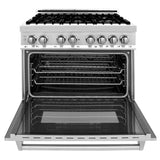 ZLINE Appliance Package - 36 in. Dual Fuel Range, Range Hood, Microwave Oven, Dishwasher, 4KP-RARH36-MODWV