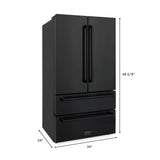 ZLINE 5-Piece Appliance Package - 48 In. Gas Range, Range Hood, Refrigerator, Microwave and Dishwasher in Black Stainless Steel, 5KPR-RGBRH48-MWDWV