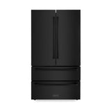 ZLINE 5-Piece Appliance Package - 48 In. Gas Range, Range Hood, Refrigerator, Microwave and Dishwasher in Black Stainless Steel, 5KPR-RGBRH48-MWDWV