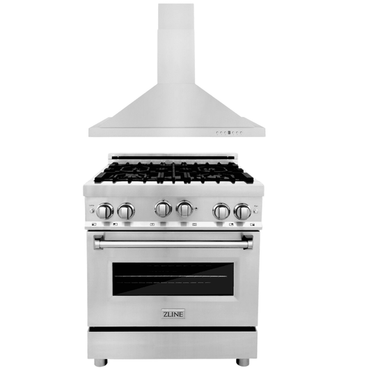 ZLINE Appliance Package - 30 in. Gas Range and 30 in. Range Hood, 2KP-RGRH30