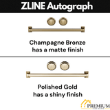 ZLINE Autograph 48 in. Gas Burner/Electric Oven in Stainless Steel with Gold Accents, RAZ-48-G