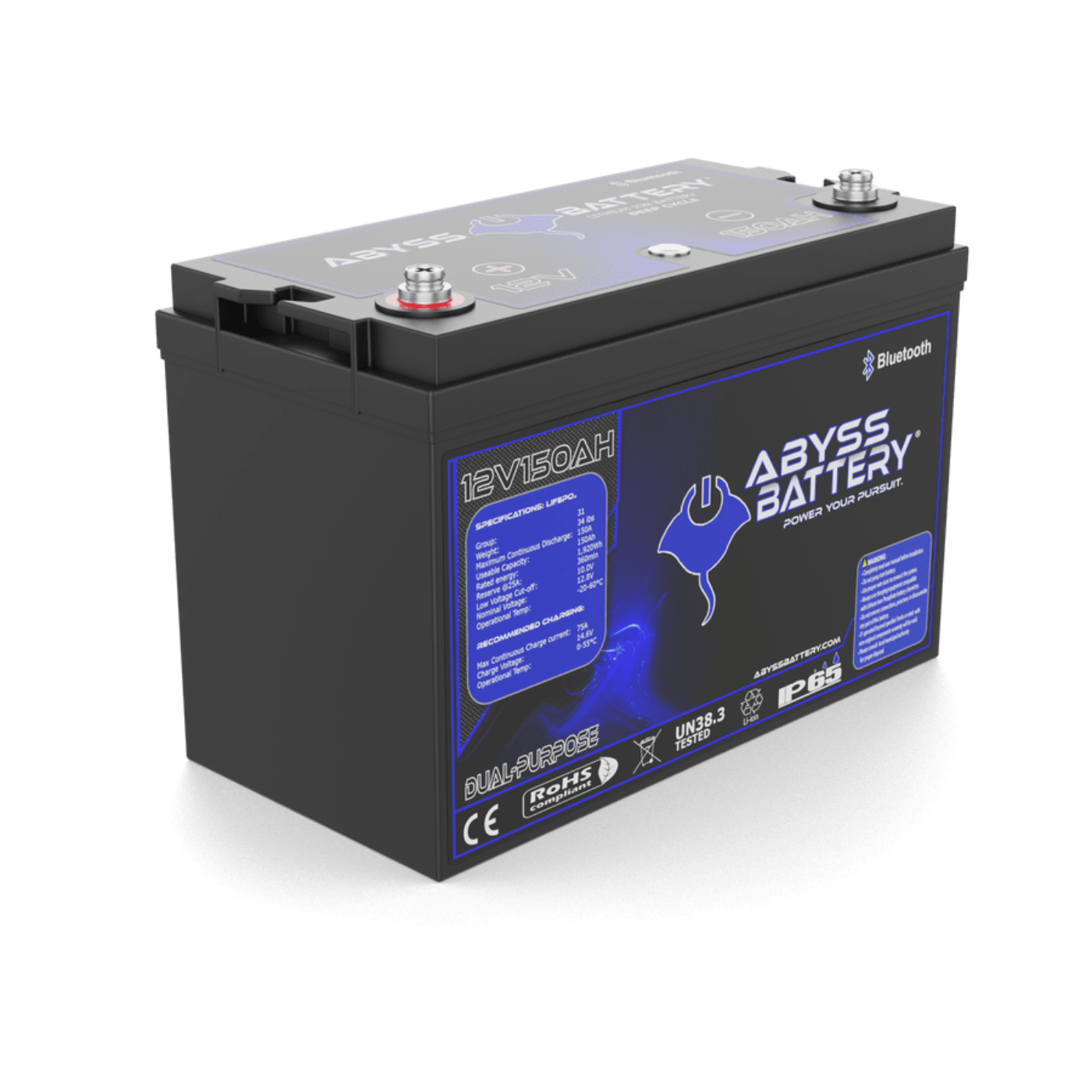 Abyss Battery 12v 150ah Dual Purpose Lithium Marine Battery - AB-12V150-BT