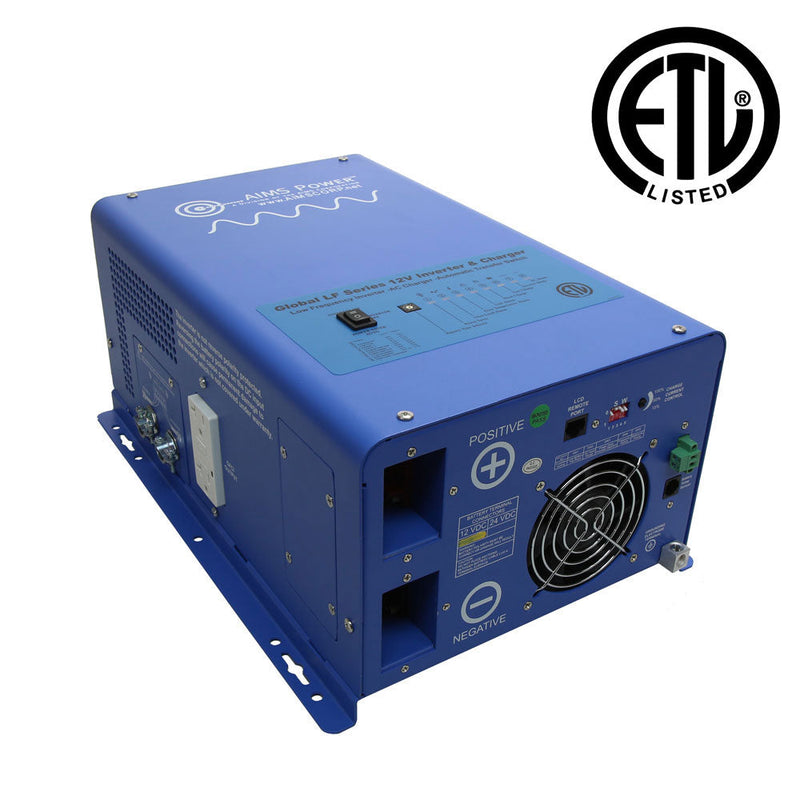 Aims Power 3000 Watt Pure Sine Inverter Charger - ETL Listed to UL 458